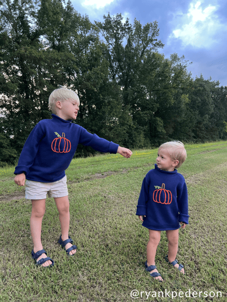 Navy Pumpkin Rollneck Sweater