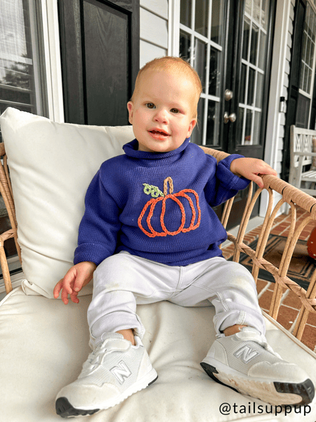 Navy Pumpkin Rollneck Sweater