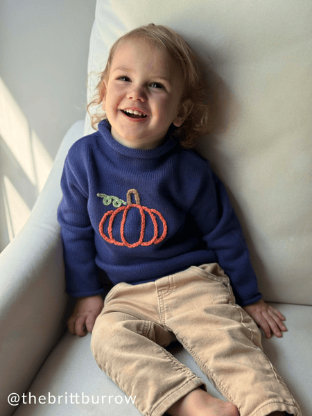 Navy Pumpkin Rollneck Sweater