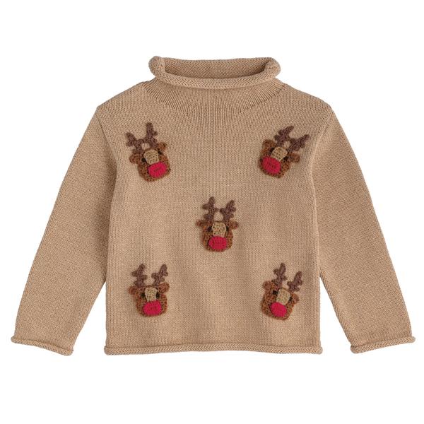 Scattered Reindeer Rollneck Sweater