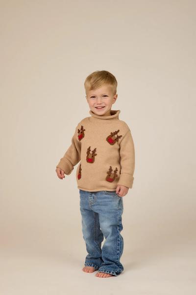 Scattered Reindeer Rollneck Sweater