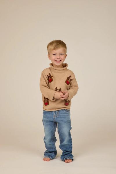Scattered Reindeer Rollneck Sweater