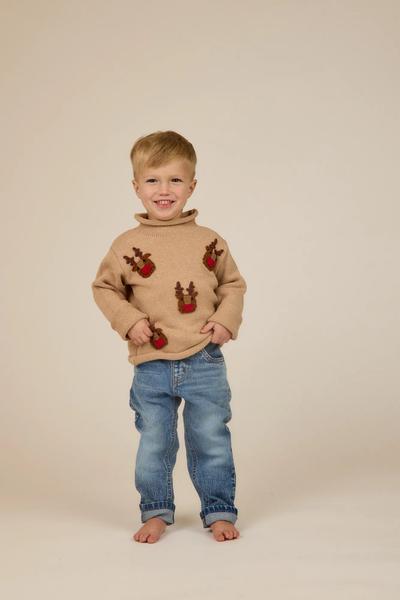 Scattered Reindeer Rollneck Sweater