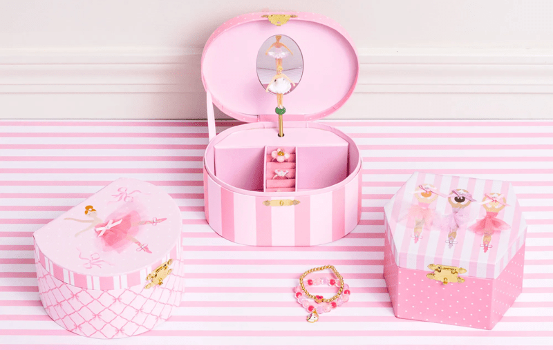 Three Ballerinas Musical Jewelry Box
