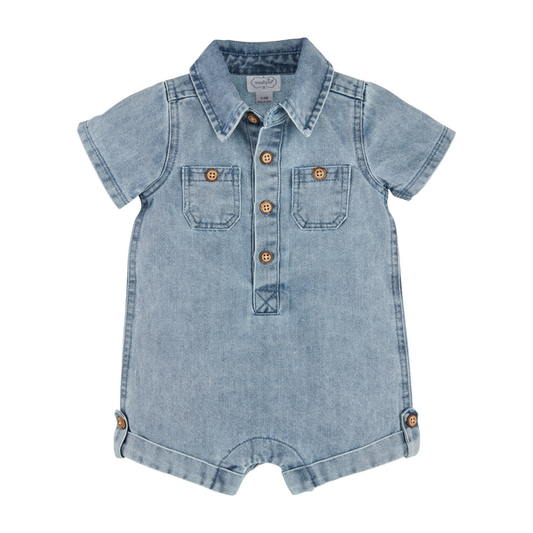 Light wash Denim Shortall