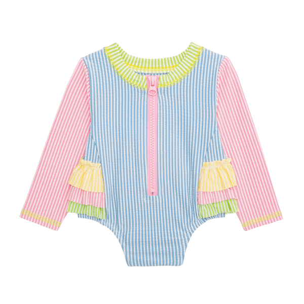 Baby Seersucker Rash Guard Swimsuit