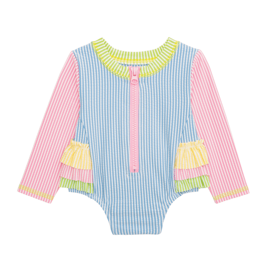 Baby Seersucker Rash Guard Swimsuit