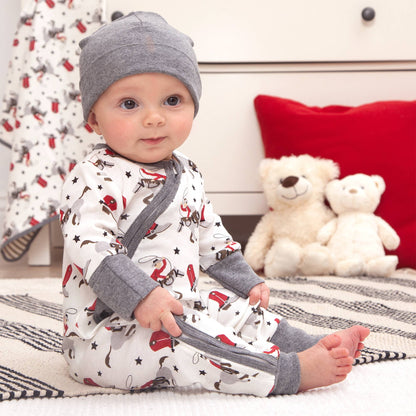 Baby Boy's Ride 'Em Cowboy Bamboo Zipper Romper