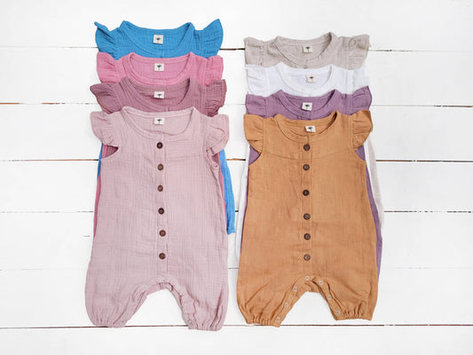BabyGirl Jennifer ROMPER Jumpsuit Cotton Muslin or blend